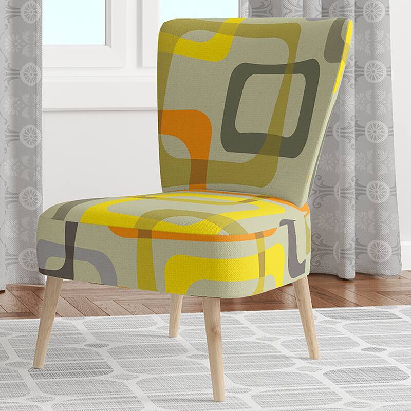 Designart "Retro Square Design VII" Upholstered MidCentury Accent